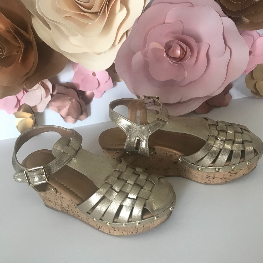 Gold platform sandals